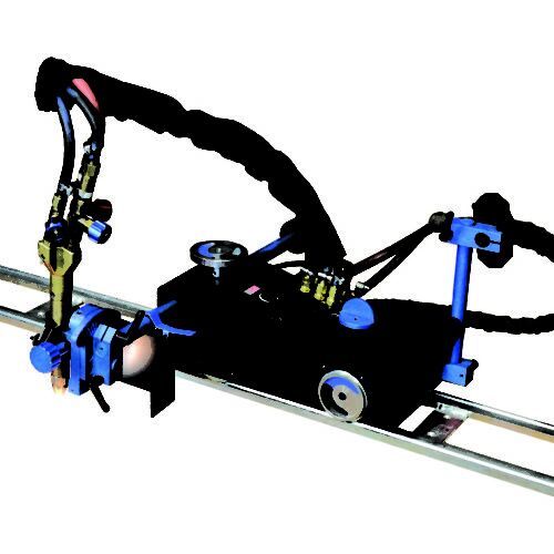 rail-mounted automated welding torch assembly