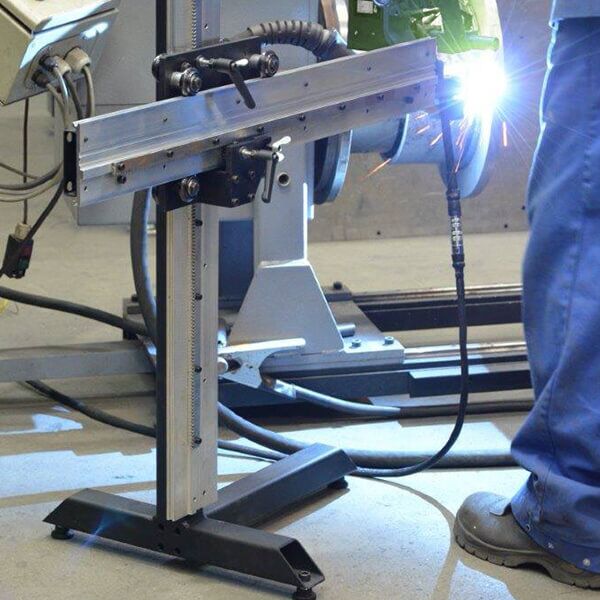 industrial welding machine in use